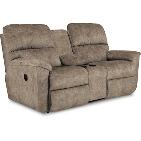 Casual Power Reclining Console Loveseat with Power Headrests and USB Charging Ports